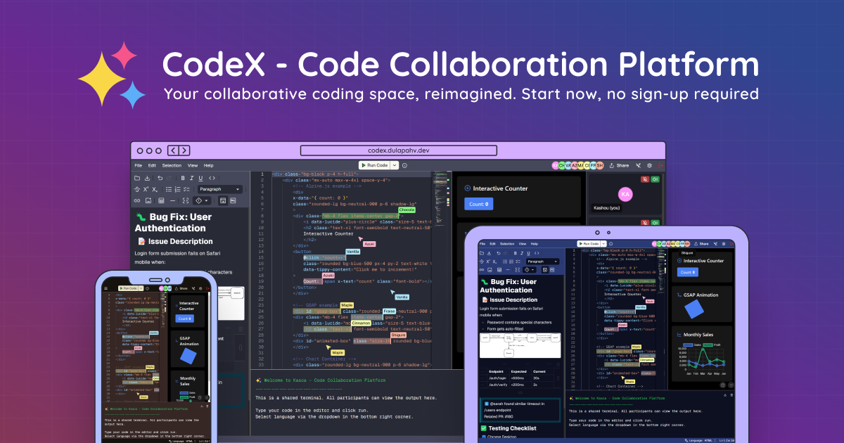 CodeX Code Collaboration Platform CodeX Code Collaboration Platform
